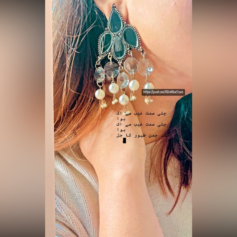 Beautiful mirror work earrings - Picture 3 of 10